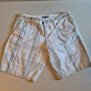 Burton White, Tan, and Blue Plaid Shorts 9"Inseam